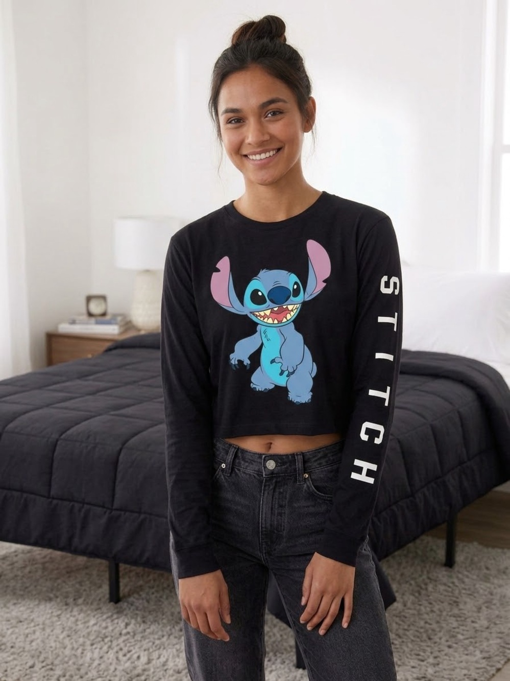 Disney Lilo & Stitch Long Sleeve Cropped Tee